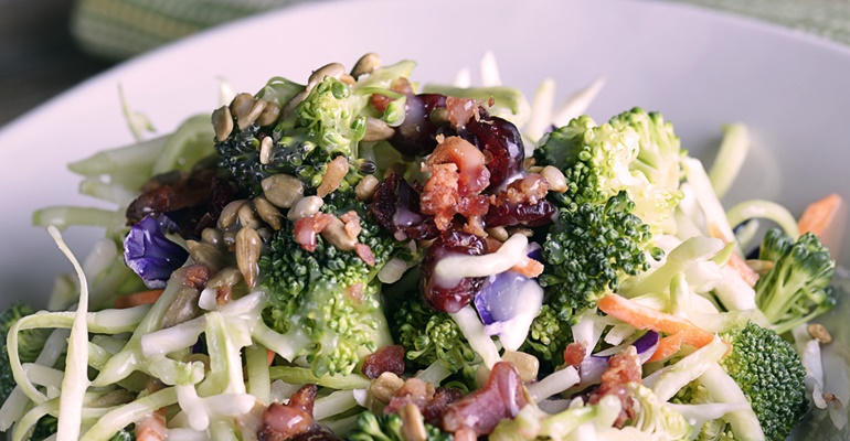 5 easy salad recipes broccoli cauliflower bacon salad